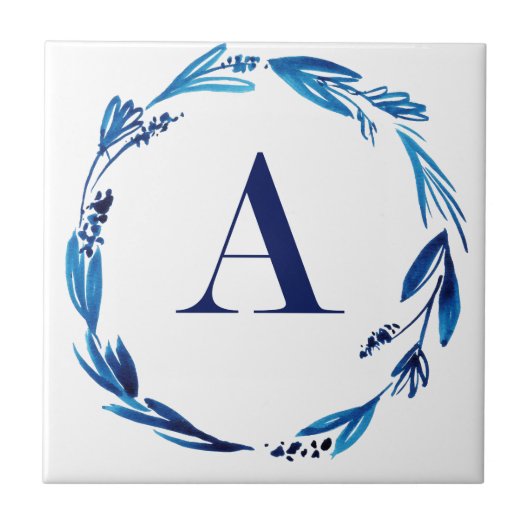 ブルーフローラリース'A' タイル (正面)