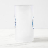 ブルーフローラリース'B' フロストグラスビールジョッキ (中央)