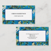 ブルーフローラルパタン花園 名刺 (正面/裏面)