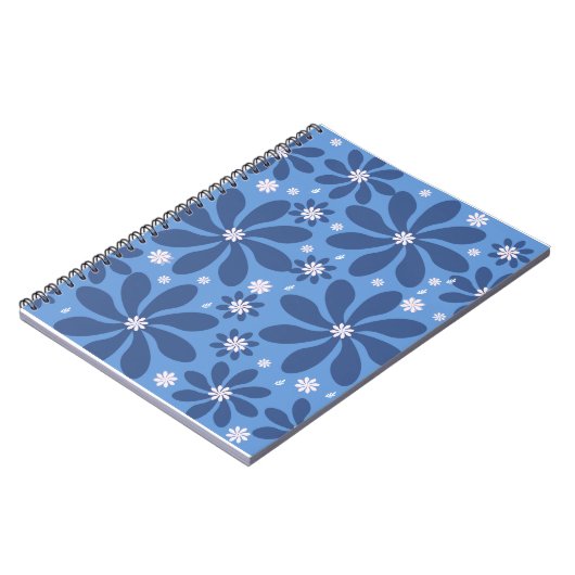 ブルーフローラルパタースタイリッシュン – Acces ノートブック (左側)