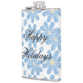 ブルーフローラルパターパーソナライズされたン – Flask フラスク (左)