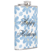 ブルーフローラルパターパーソナライズされたン – Flask フラスク (右)