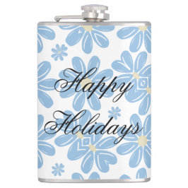 ブルーフローラルパターパーソナライズされたン – Flask フラスク