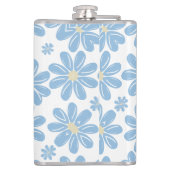 ブルーフローラルパターパーソナライズされたン – Flask フラスク (裏面)