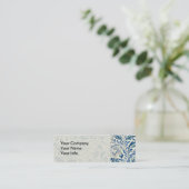 ブルーフローラルパターンアンティークアジアデザイン スキニー名刺 (スタンド正面)
