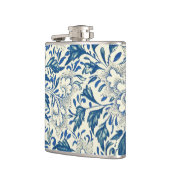 ブルーフローラルパターンアンティークアジアデザイン フラスク (左)