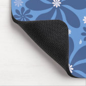 ブルーフローラルパターンマウスパッド – スタイリッシュ Desk Acces マウスパッド (コーナー)