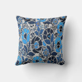 ブルーフローラルパターン装飾用クッション クッション (裏面)