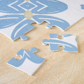 ブルーフローラルパターン – ジグソーパズル (側面)