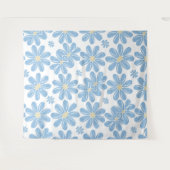 ブルーフローラルパターン – タペストリー (正面(横))