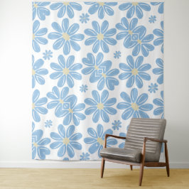 ブルーフローラルパターン – タペストリー