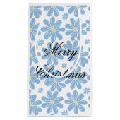 ブルーフローラルパターン – パーソナライズされた抱き枕 スモールペーパーバッグ (正面)