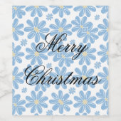 ブルーフローラルパターン – ワインラベル (シングルラベル)