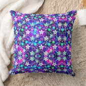 ブルーフローラルパターン – Edelweissフラワージオメトリック クッション (ブランケット)