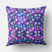 ブルーフローラルパターン – Edelweissフラワージオメトリック クッション (裏面)