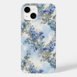 ブルーフローラルボタニカルヴィンテージガーデン携帯ケース Case-Mate iPhone 14ケース
