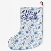 ブルーフローラル クリスマスストッキング (裏面)