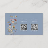 ブルーフローラレジストリ赤ちゃんシャワー エンクロージャーカード (裏面)