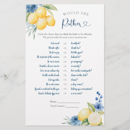 ブルーフローラレモンのメイン絞り彼女はむしろ (正面)