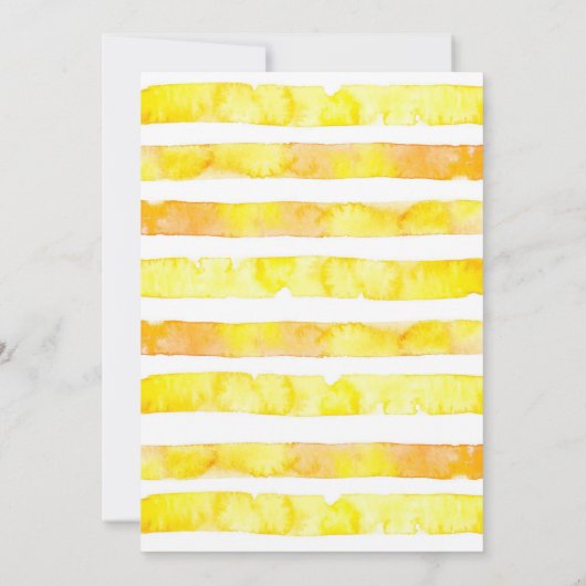 ブルーフローラレモンファースト誕生日招待状 招待状 (裏面)