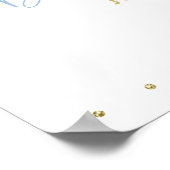 ブルーフローラレモンブライダルシャワーウェルカム ポスター (角)