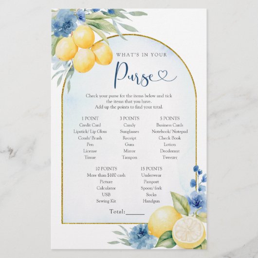 ブルーフローラレモンメインスクイーズあなたの財布の中で (正面)