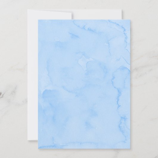 ブルーフローラレモンメインスクイーズブライダルシャワー 招待状 (裏面)