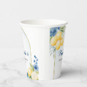 ブルーフローラレモンメインスクイーズブライダルシャワー 紙コップ (右)