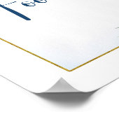 ブルーフローラレモンメインスクイーズ赤ちゃんシャワー食品 ポスター (角)