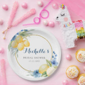 ブルーフローラレモンメインスクイーズ赤ちゃんシャワー ペーパープレート (パーティー)