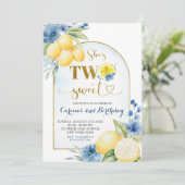 ブルーフローラレモンメインスクイーズ2甘い誕生日 招待状 (スタンド正面)