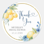 ブルーフローラレモンメイン絞りありがとう ラウンドシール (正面)