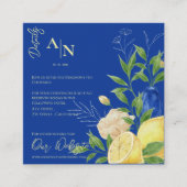 ブルーフローラレモ地中海のン結婚ズ詳細 エンクロージャーカード (正面)