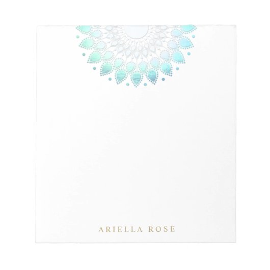 ブルーフローラロータスメモ帳 ノートパッド (正面)