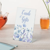 ブルーフローラワイルドフラワーブライダルシャワーカードギフト 台座サイン (インサイチュ)