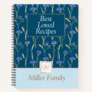 ブルーフローラワイルドフラワーモンゴラムレシピ ノートブック