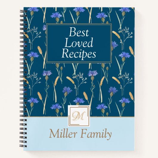 ブルーフローラワイルドフラワーモンゴラムレシピ ノートブック (正面)