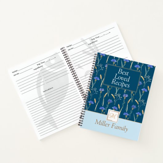 ブルーフローラワイルドフラワーモンゴラムレシピ ノートブック (内部)