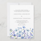 ブルーフローラワイルドフラワー結婚式招待状 招待状 (正面)