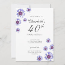 ブルーフローラワイルドフラワー40th誕生日パーティー