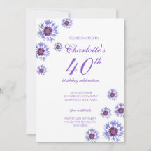 ブルーフローラワイルドフラワー40th誕生日パーティー