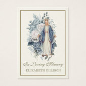 ブルーフローラヴァージンメリーモディラル祈りの言葉カード (正面)