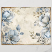 ブルーフローラヴィンテージスクラップブック紙 (正面)