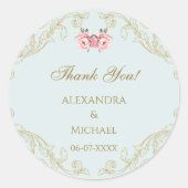 ブルーフローラヴィンテージ結婚バロック ラウンドシール (正面)