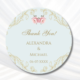 ブルーフローラヴィンテージ結婚バロック ラウンドシール