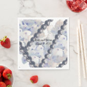 ブルーフローラヴィンテージ結婚パール紙ナプキンス スタンダードランチョンナプキン (インサイチュ)