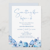 ブルーフローラ何かブルーブライダルシャワー 招待状 (正面/裏面)