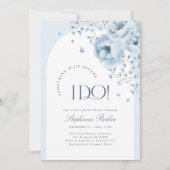 ブルーフローラ何かブルーボウブライダルシャワー 招待状 (正面)