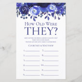 ブルーフローラ何歳のブライダルシャワーゲーム (正面)