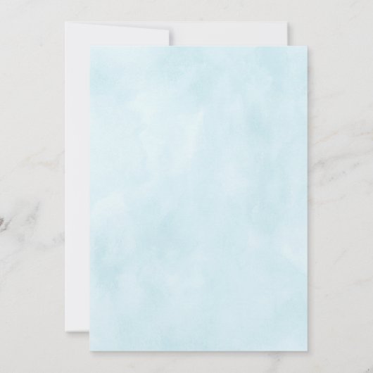 ブルーフローラ傘ベビーシャワー招待状 招待状 (裏面)